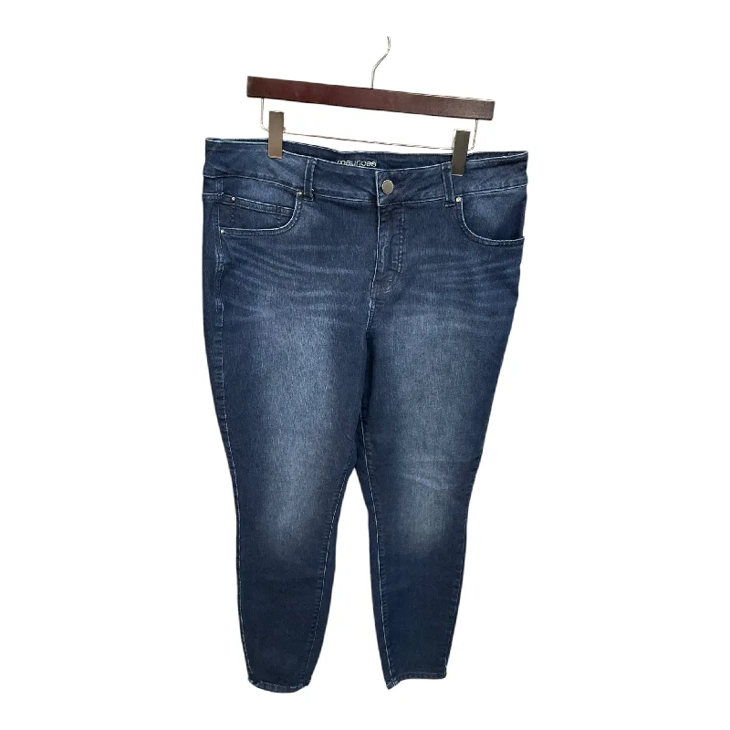 Heritage Street Effortless Vibes Jeans Skinny By Maurices In Blue Denim, Size: 18