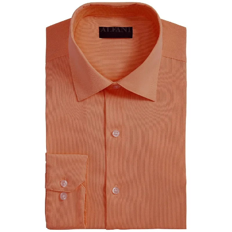 Alfani Men's Bedford Cord Dress Shirt Orange Size 36-37