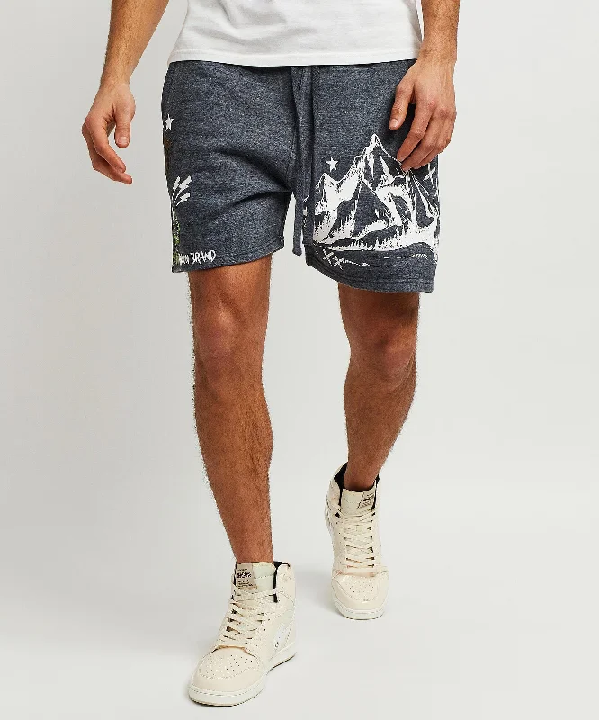 All We Trust Burnout Wash Shorts - Charcoal