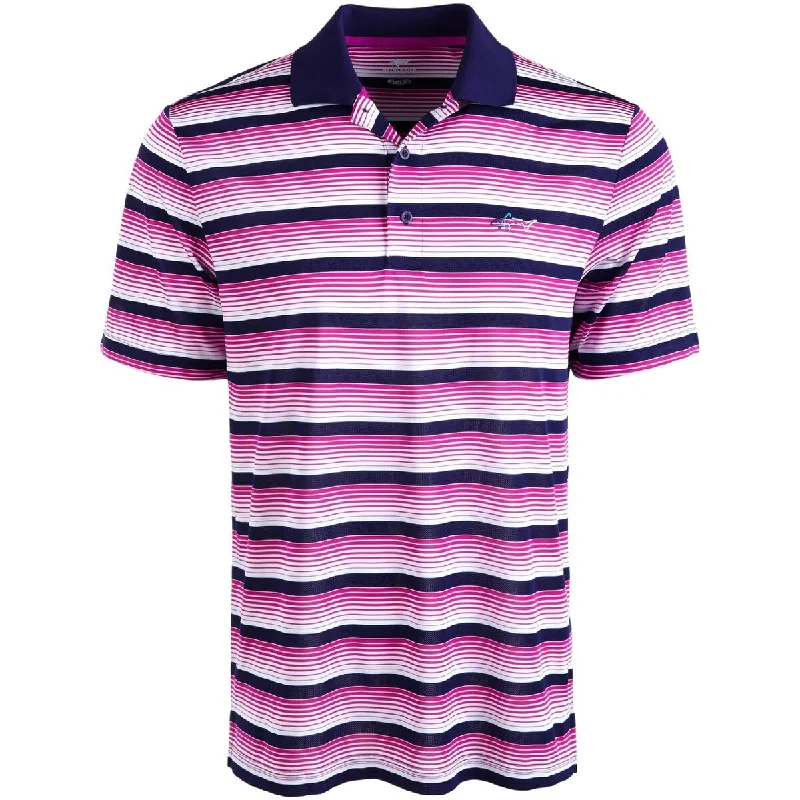 Attack Life By Greg Norman Men's Roadmap Stripe Polo Shirt Purple Size Medium