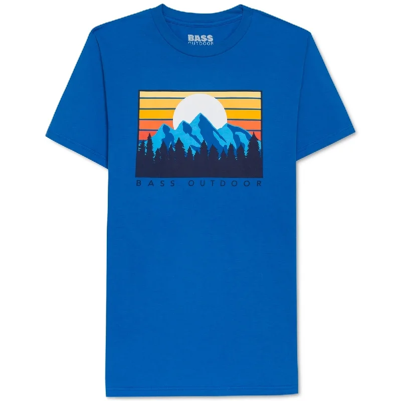 Bass Outdoor Men's Mountain Graphic T-Shirt Blue Size Small