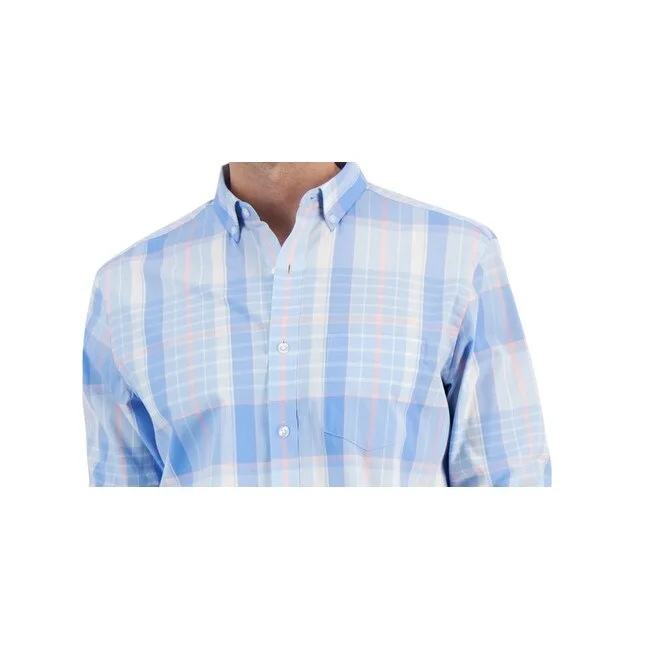 Club Room Men's Spotlight Plaid Shirt Blue Size Xx-Large