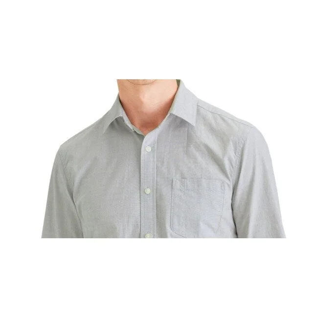 Dockers Men's Slim Fit Alpha Icon Woven Solid Shirt Grey Size Xx-Large