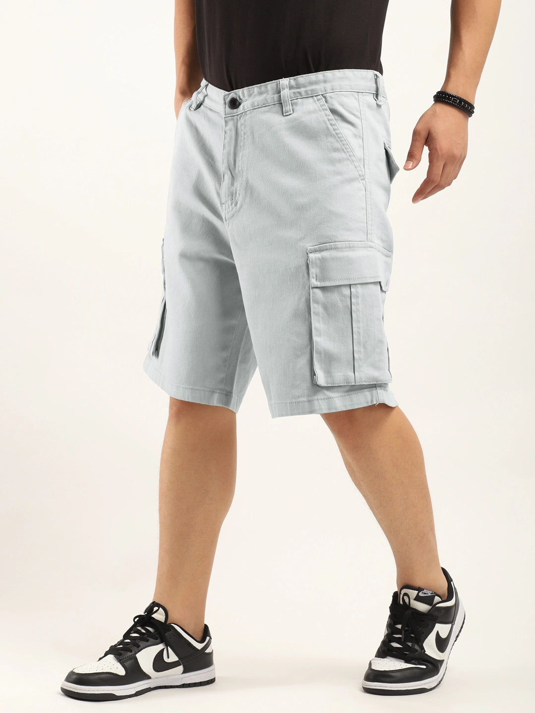 Fusion Light Grey Cotton Shorts