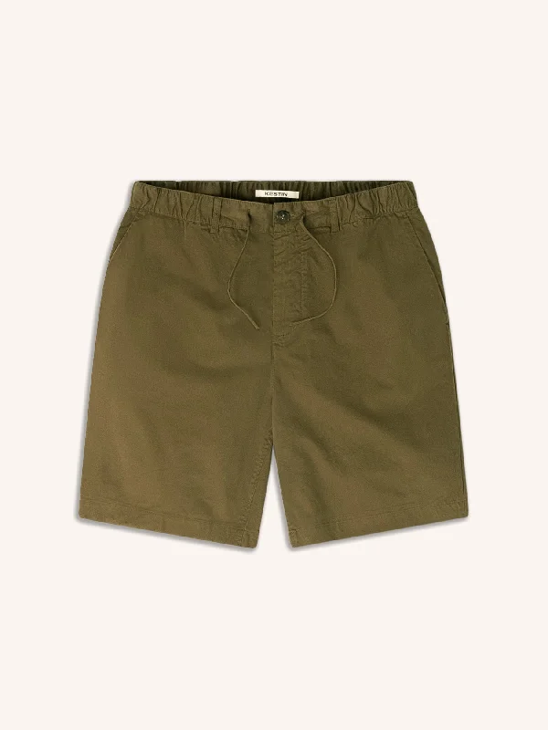 Inverness Short in Olive Cotton Twill