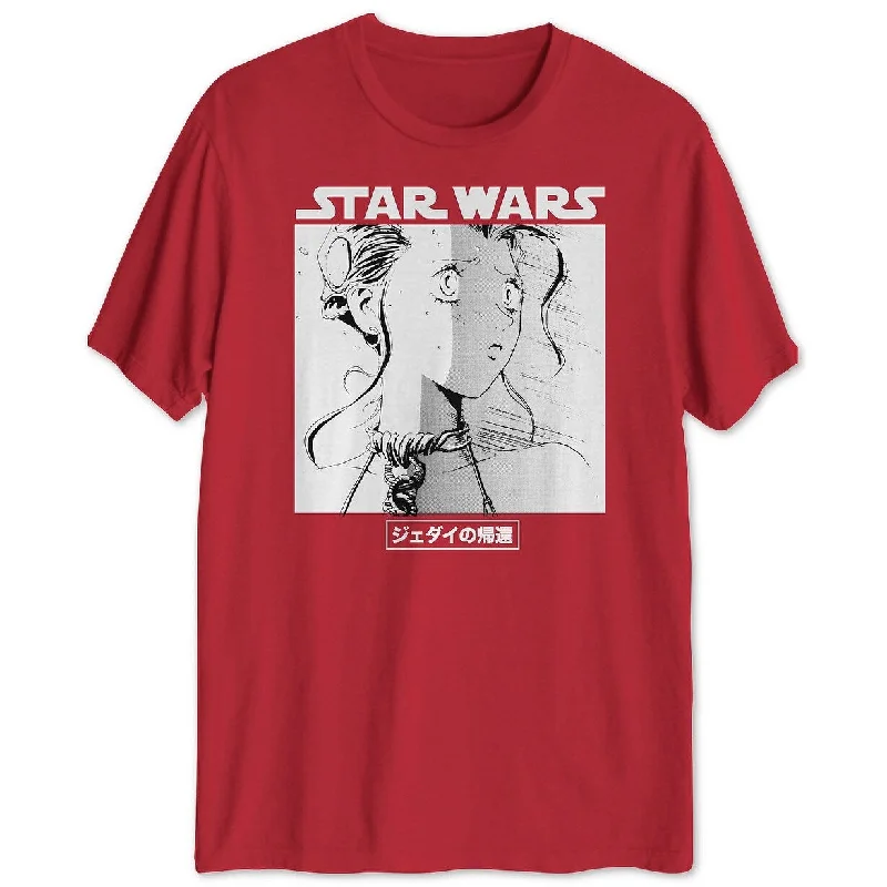 Leia Manga Men's Graphic T-Shirt Red Size Large