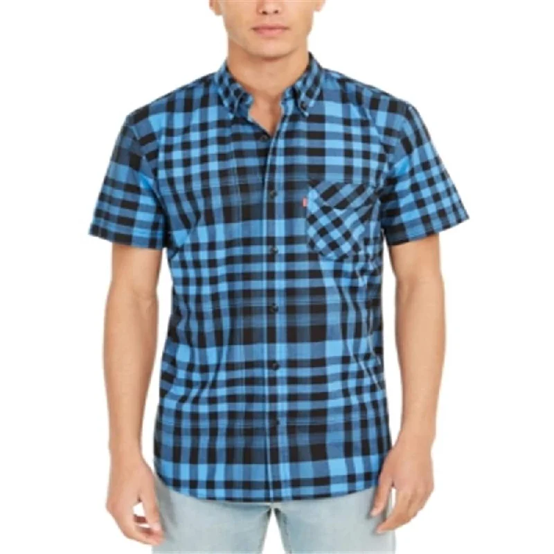 Levi's Men's Hodge Plaid Shirt Blue Size Small