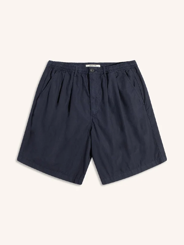 Mhor Short in Navy Cotton Poplin