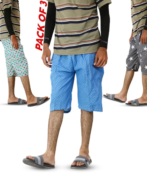 MS02 Pack of 3 Men's Cotton Short Multicolor & Multidesign