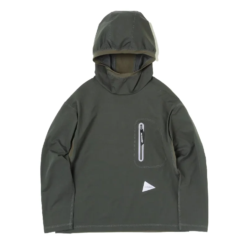 And Wander Hybrid Warm Pocket Hoodie Dark Green