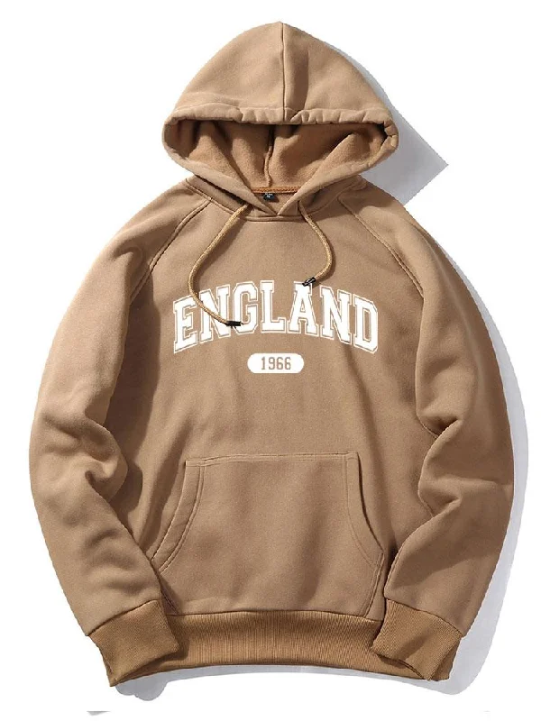 England Letter Print Hoodie