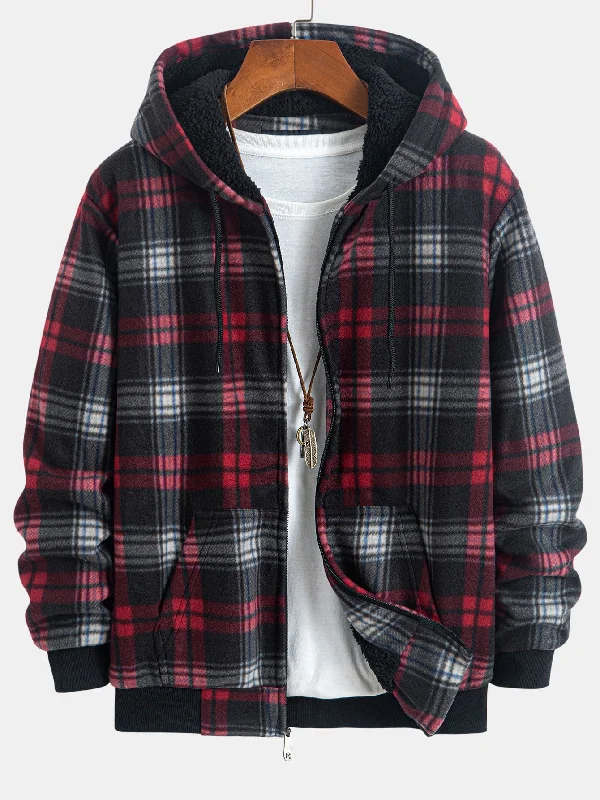 Teddy Fleece Lined Flannel Hoodie