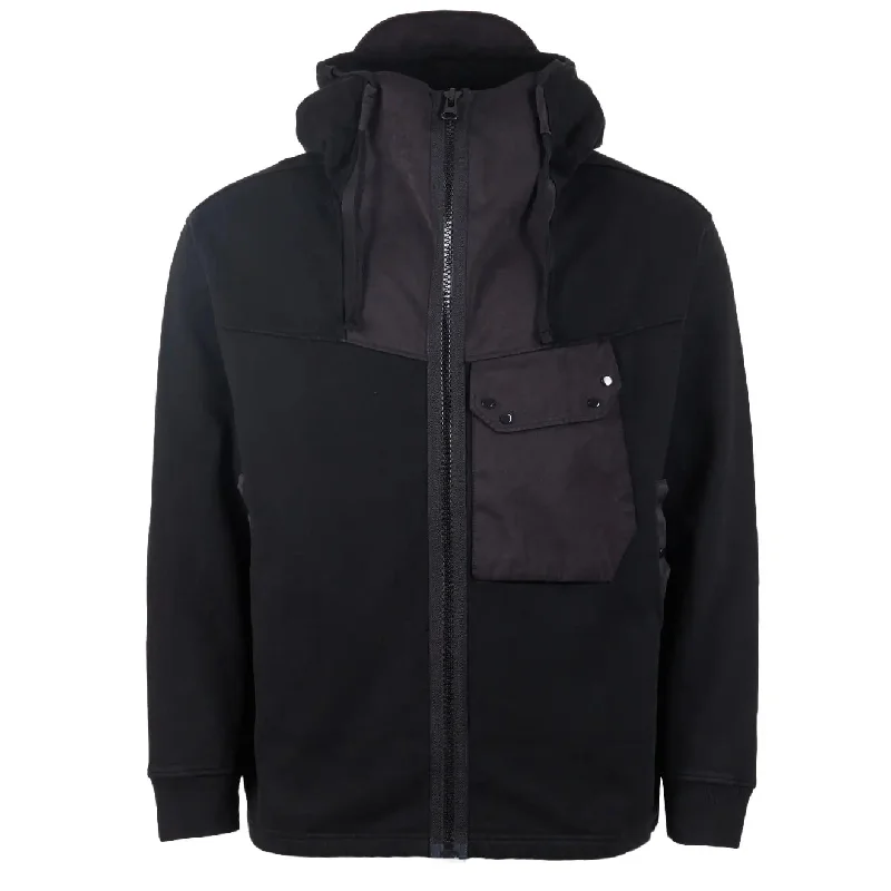 Ten C Felpa Aperta Cappucio Hooded Sweat Black