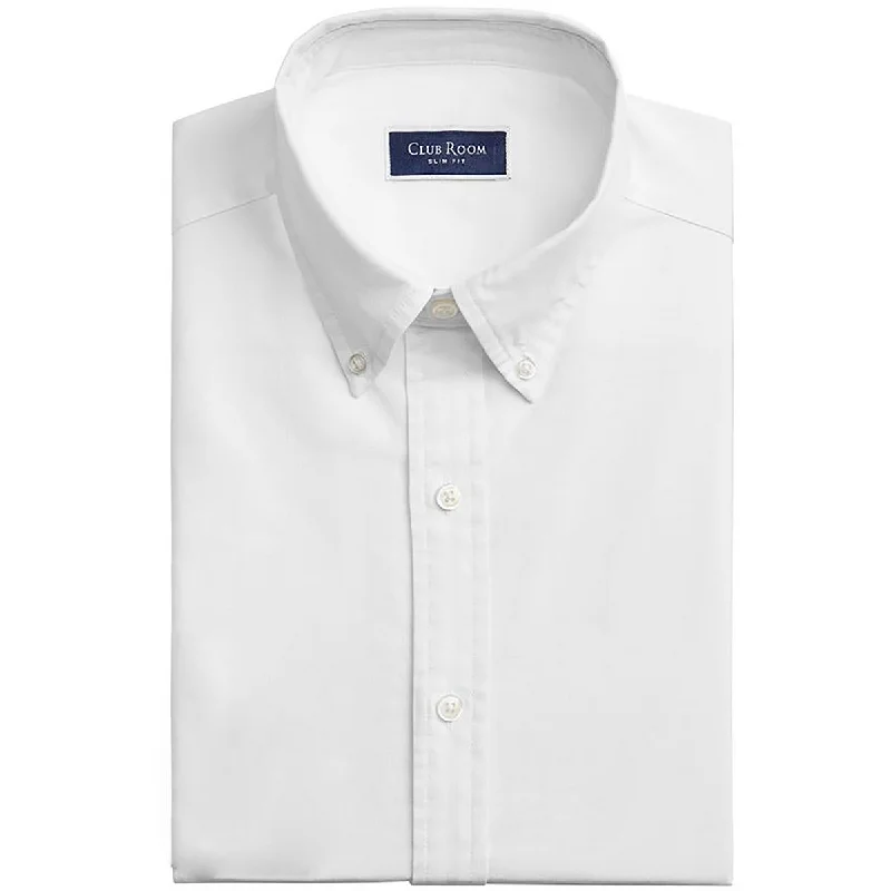 Club Room Mens Slim Fit Button Down Dress Shirt