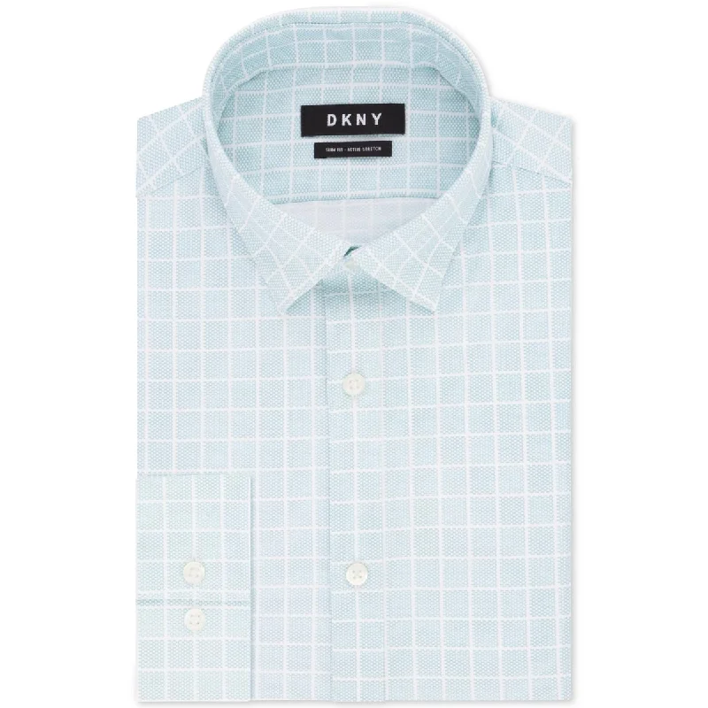 DKNY Mens Slim Fit Checkered Button-Down Shirt