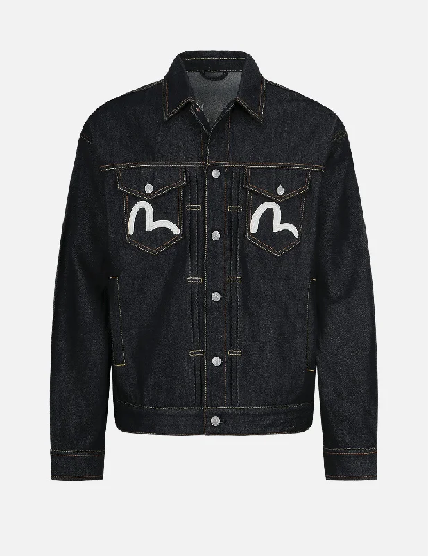 Dragon Embroidered Mt. Fuji Daicock Denim Jacket