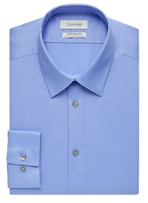 Ice Blue Slim Fit Dress Shirts