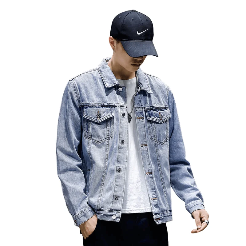 Newest Embroidery Denim Jacket Slim Fit Men's Jean Coats