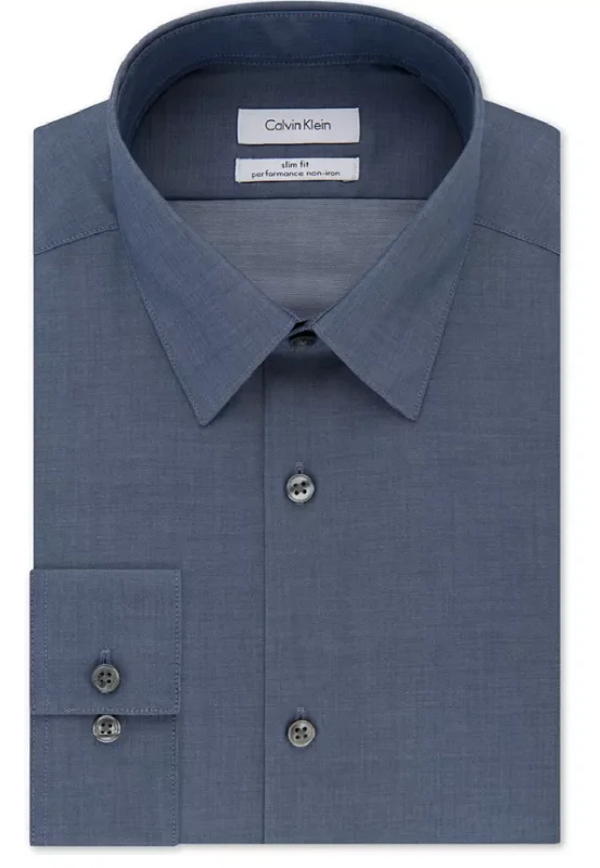 Smokey Blue Slim Fit Dress Shirt