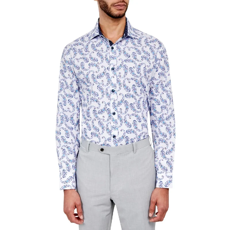 Society of Threads Mens Paisley Long Sleeve Button-Down Shirt