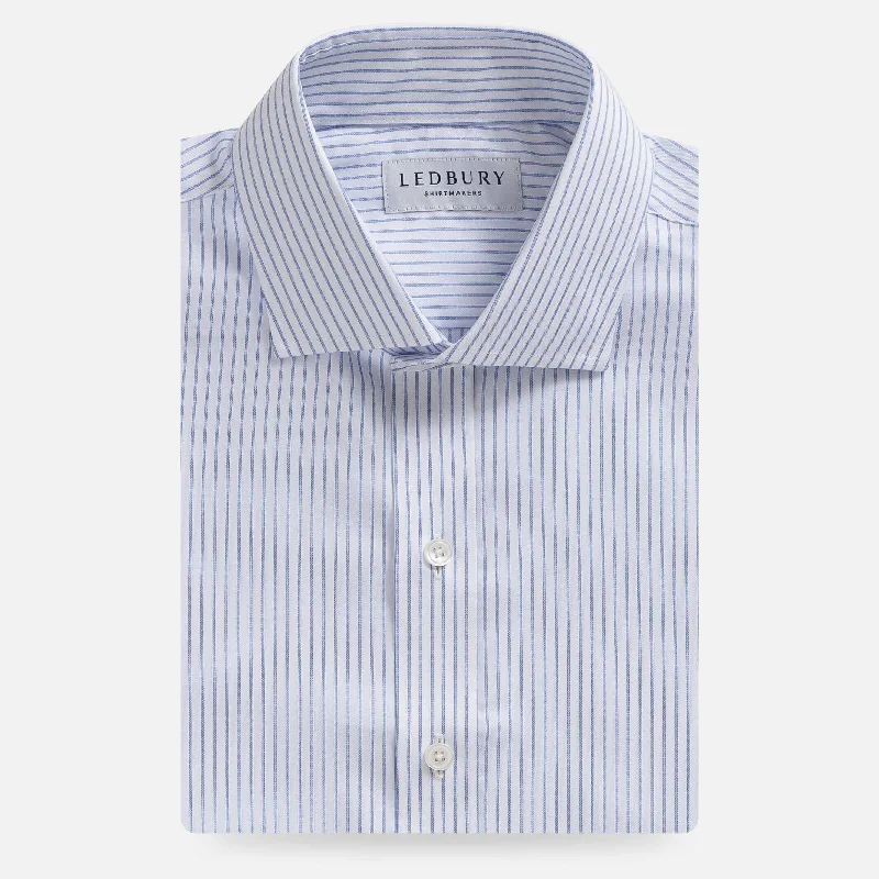 The Blue Owenby Comfort Stretch Stripe Custom Shirt