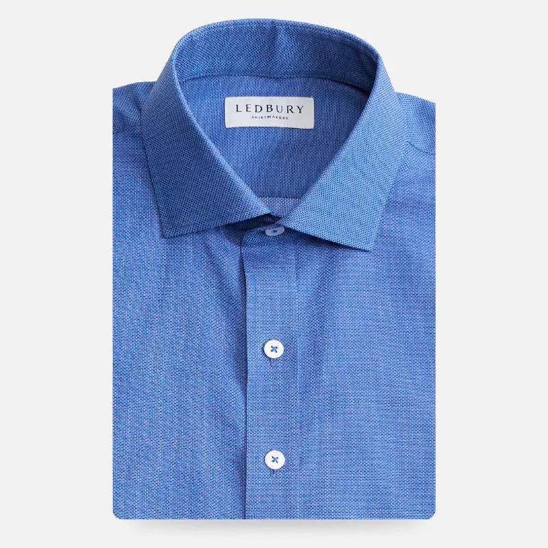 The Royal Blue Caven Textured Weave Custom Shirt