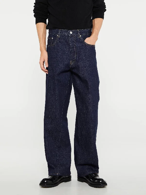 Wide Twist Jeans in Simple Rinse Blue