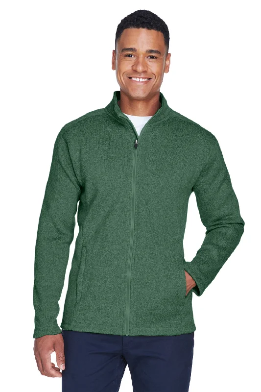 Devon & Jones Mens Bristol Pill Resistant Sweater Fleece Full Zip Jacket - Heather Forest Green