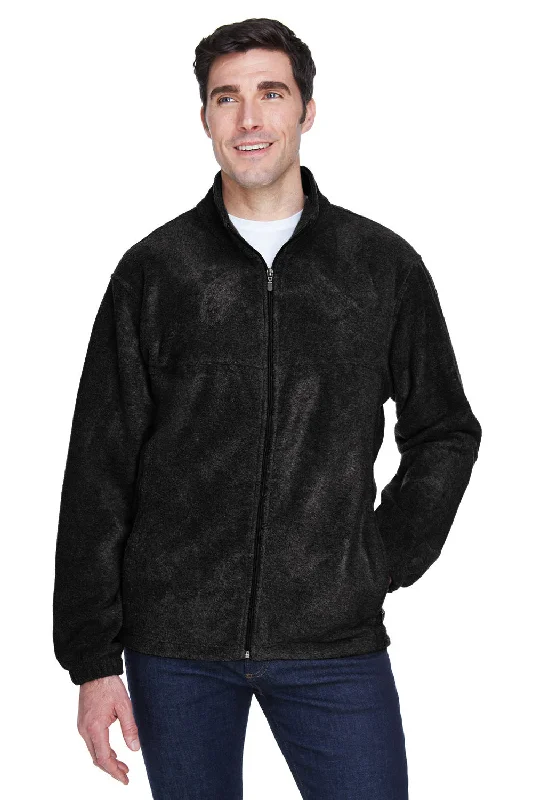 Harriton Mens Pill Resistant Fleece Full Zip Jacket - Black