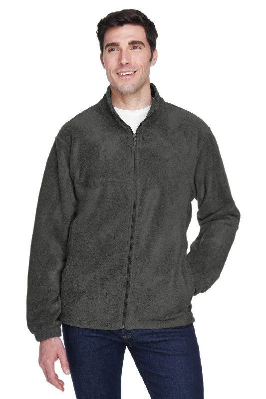 Harriton Mens Pill Resistant Fleece Full Zip Jacket - Charcoal Grey