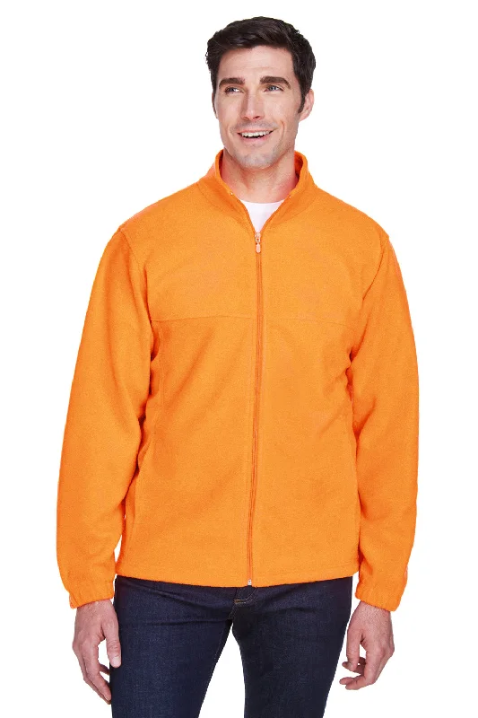 Harriton Mens Pill Resistant Fleece Full Zip Jacket - Safety Orange