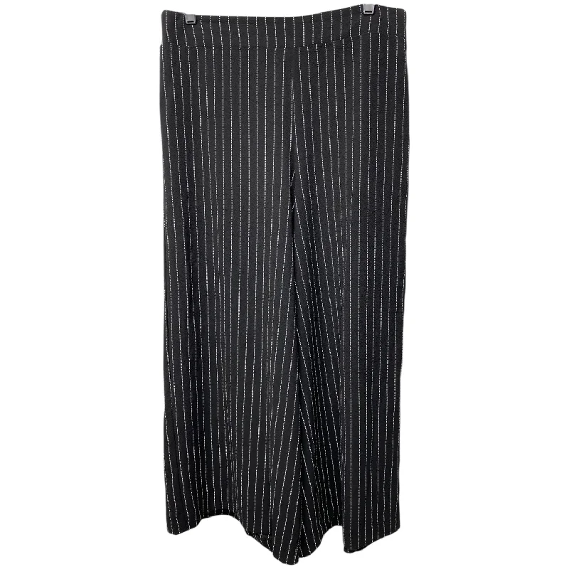 Pants Cropped By Adrianna Papell In Striped Pattern, Size: L