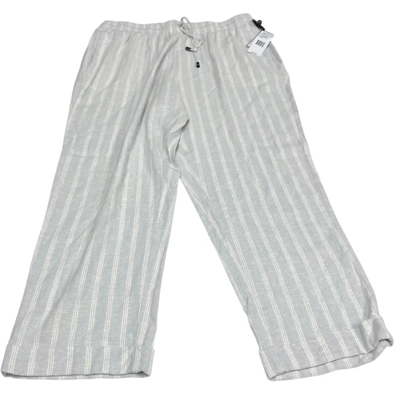 Pants Linen By Cable And Gauge In Blue & White, Size: L