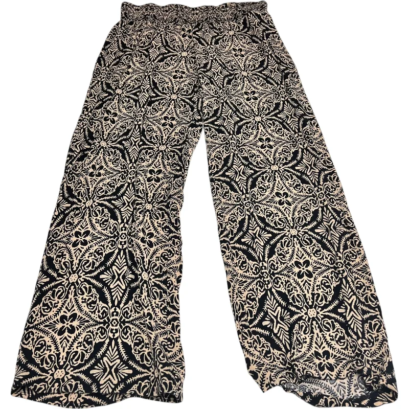 Pants Lounge By Dressbarn In Black & Cream, Size: M