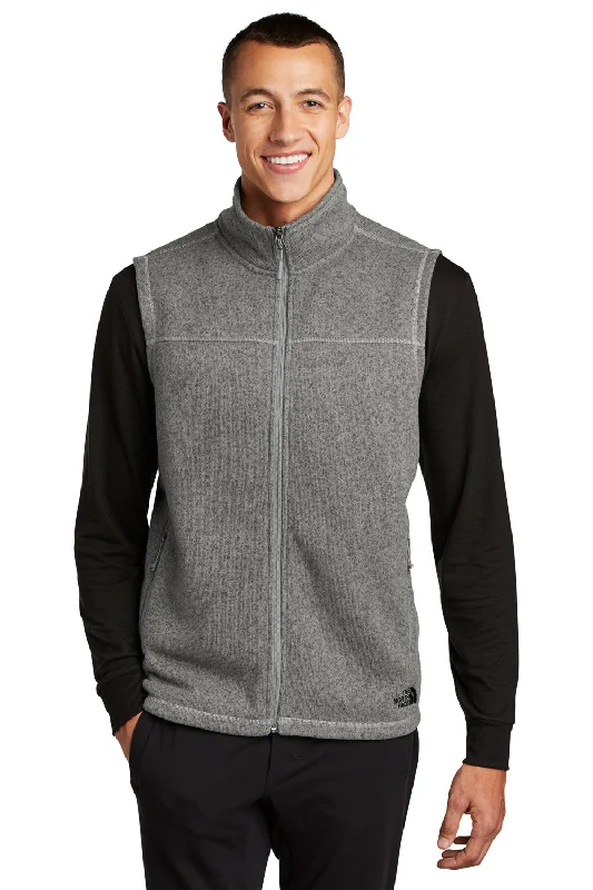 The North Face Mens Sweater Fleece Full Zip Vest - Heather Medium Grey