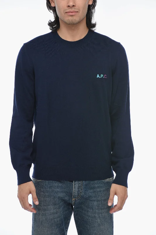 A.P.C. Cotton Crewneck Pullover With Embroidered Logo