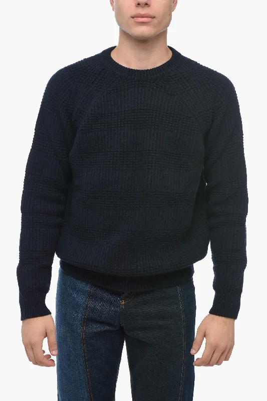 Altea Crew Neck Jacquard Virgin Wool Sweater