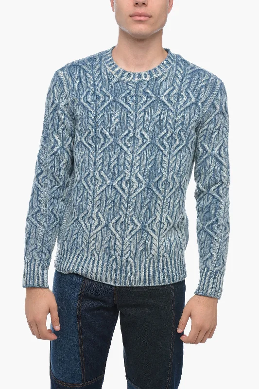 Altea Crew Neck TRECCIA Aran Virgin Wool Sweater