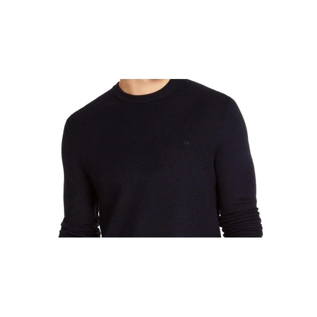 Calvin Klein Men's Merino Crew-Neck Sweater Blue Size Xx-Large