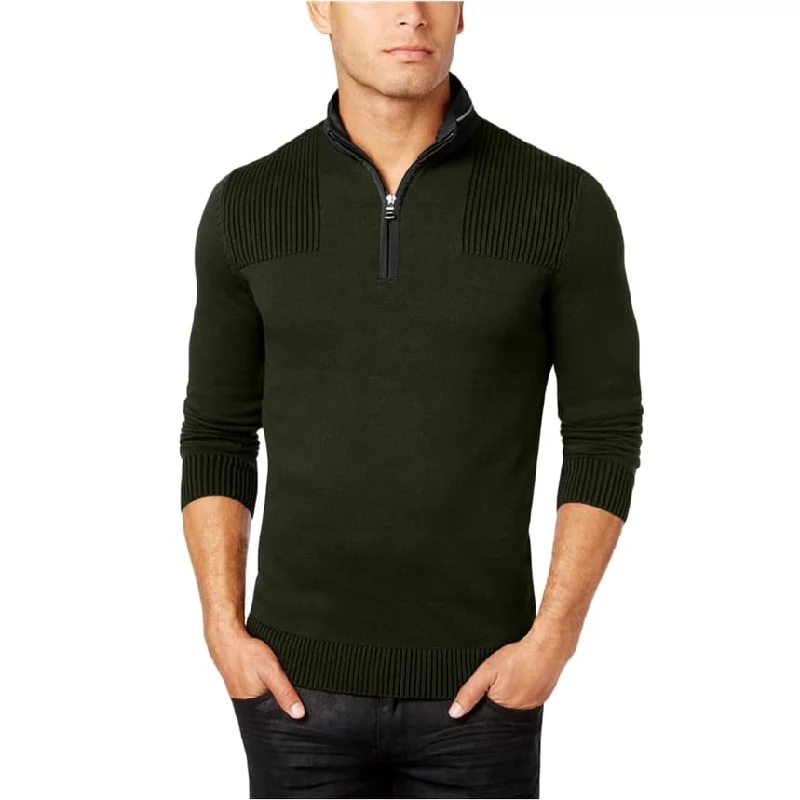 I-N-C Mens Quarter Zip Pullover Sweater, Green, XX-Large