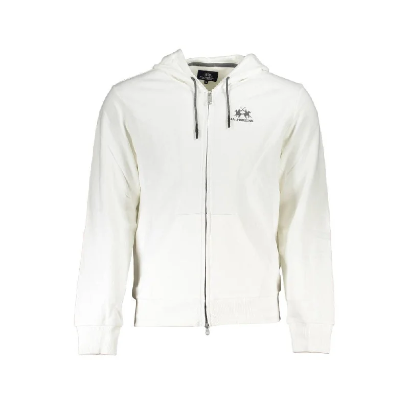 La Martina Elegant White Hooded Sweatshirt for Men's Men