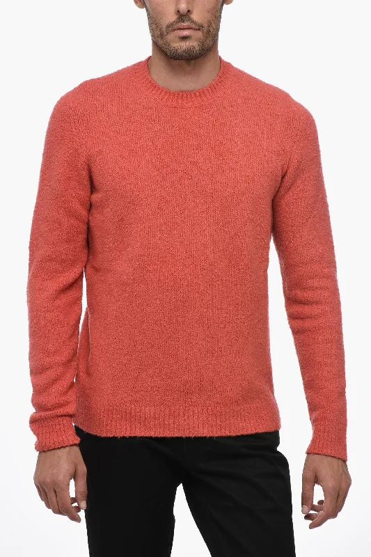 Roberto Collina Crew Neck Cotton Blend Brushed Sweater