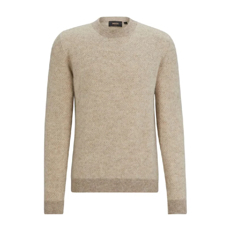 Two-tone sweater in alpaca-blend jacquard