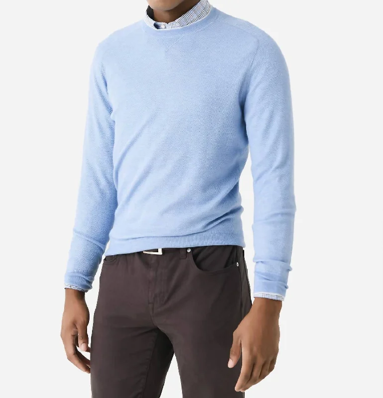 Voyager Cashmere Silk Saddle Shoulder Sweater In Tahoe Blue