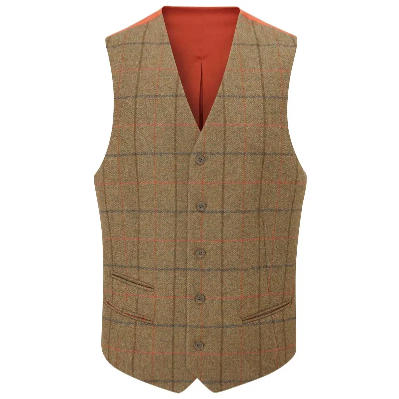 Alan Paine Combrook Lined Back Tweed Waistcoat