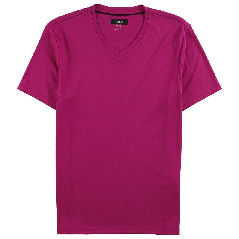 Alfani Mens Soft Touch Stretch Basic T-Shirt, Pink, Small