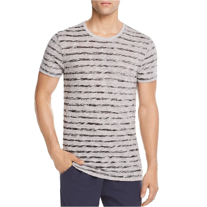 ATM Mens Painted Stripe Basic T-Shirt, Grey, Medium