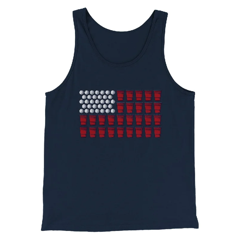 Beer Pong American Flag Men/Unisex Tank Top