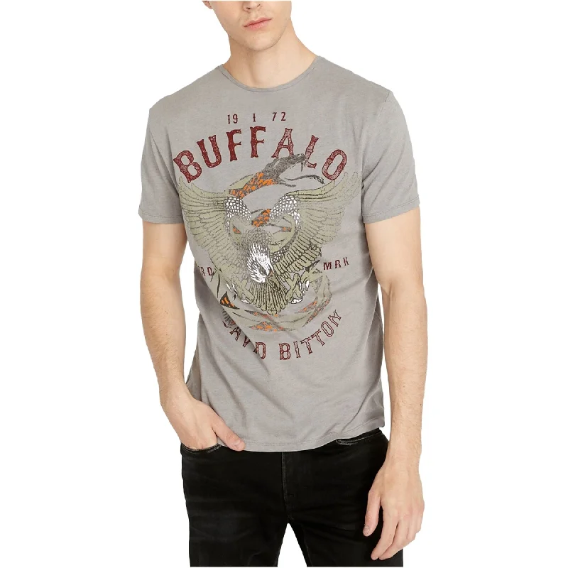 Buffalo David Bitton Mens Tiblu Graphic T-Shirt, Grey, Small