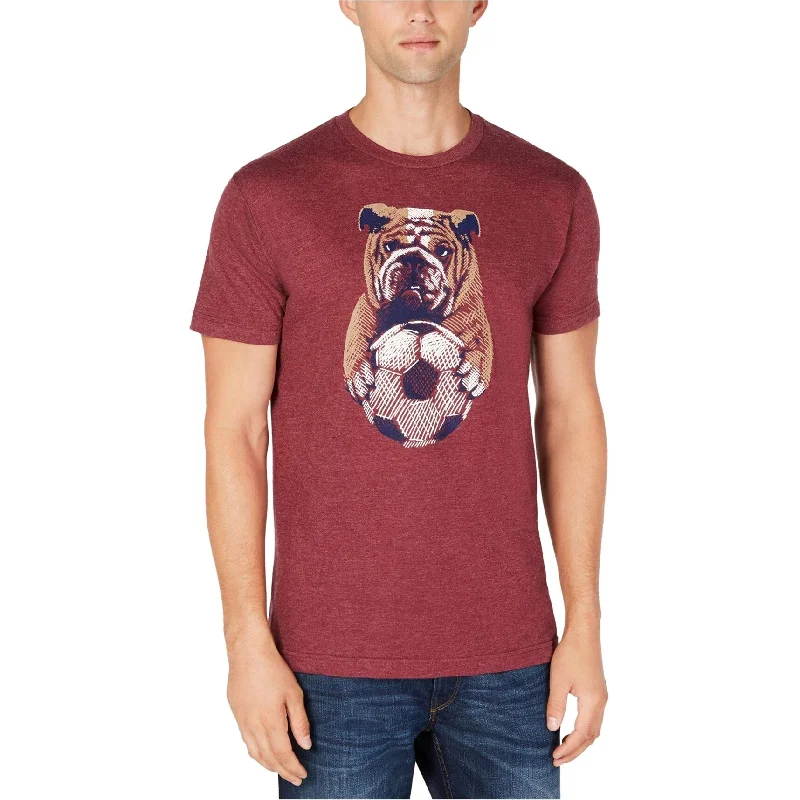 Club Room Mens Soccer Bulldog Graphic T-Shirt, Red, Small